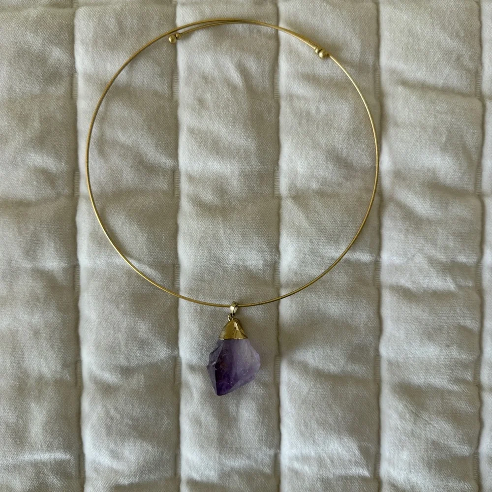Bundle of 3 necklaces choker golden black murano glass pendant amethyst pearl